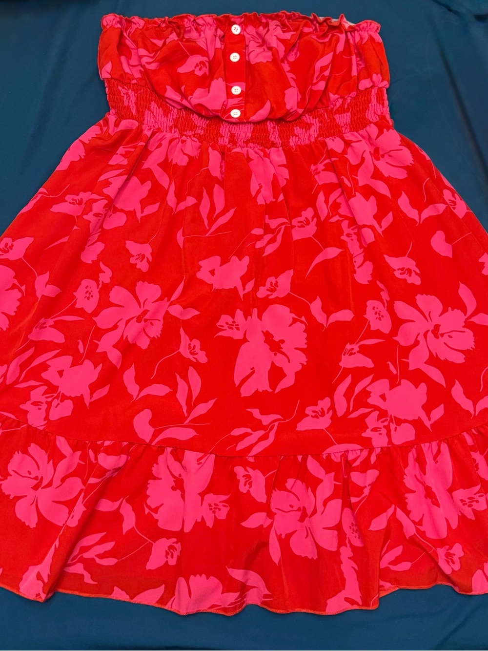 SHEIN Curves Red and Pink Floral Dress